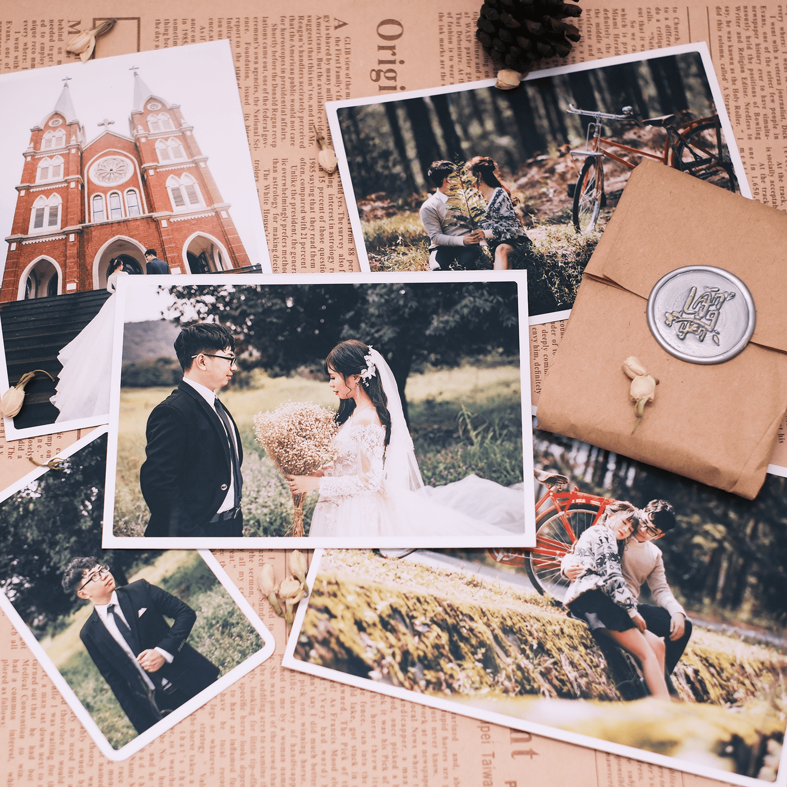 Set ảnh in theo tông sepia, ảnh placeholder có thể thay thế